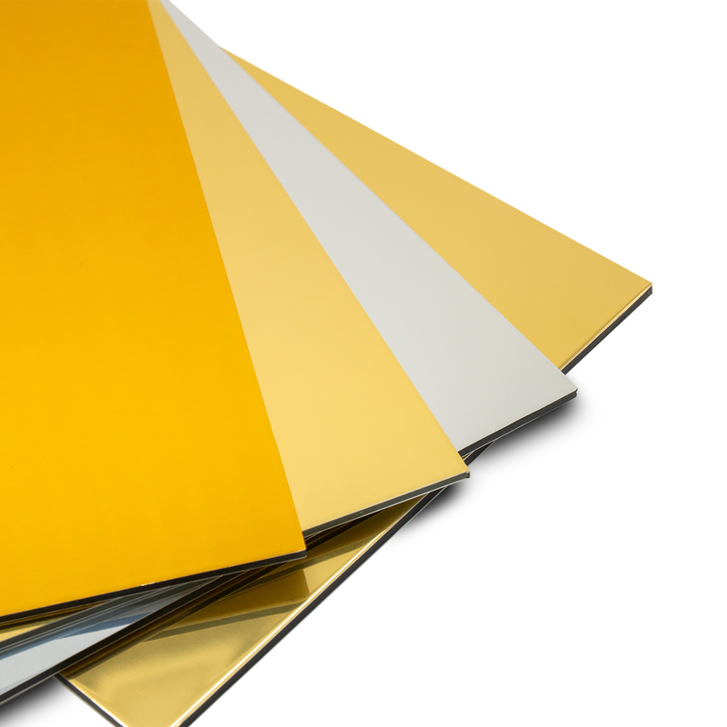 SGS Certified 0.1mm Mirror Aluminum Composite Panel With PVDF Coating Polyethylene Core