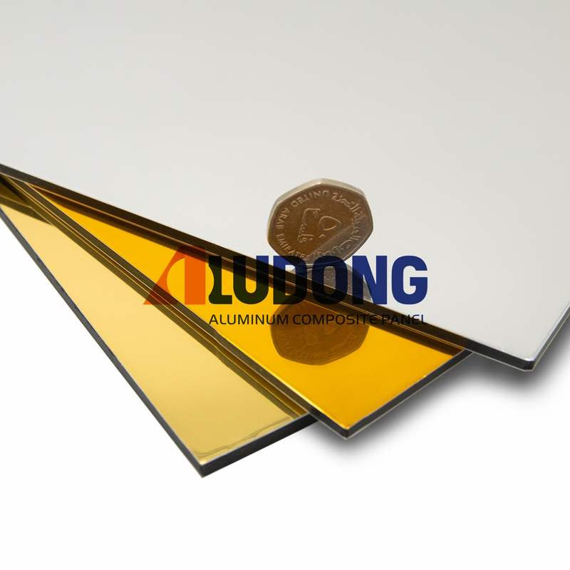 Mirror Alucobond  ACP Drawing Aluminum Composite Panel For Billboard Cladding , Curtain Wall Eaves Outdoor Wall Panel And Interior Decoration ACP Decorative Wall Panels
