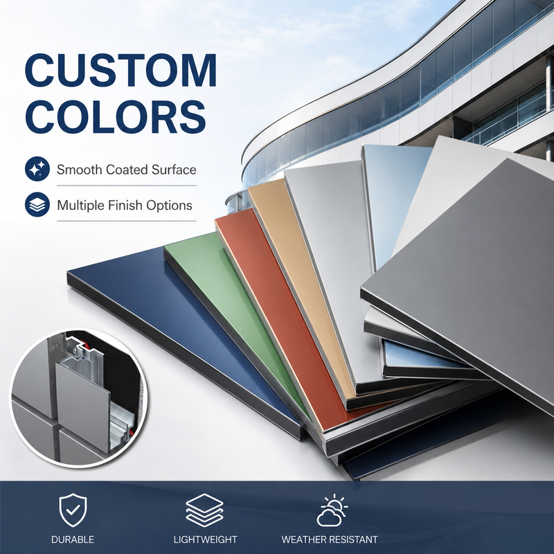 Custom Size ACP Alucobond Drawing Aluminum Composite Panel For Curtain Wall Eaves  Indoor Shelter