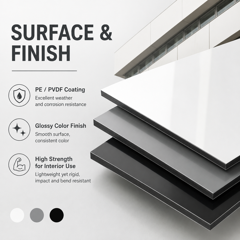 Supplier OEM	High Quality Aluminum Composite Material Panel For Curtain Wall Eaves  Indoor Shelter Billboard