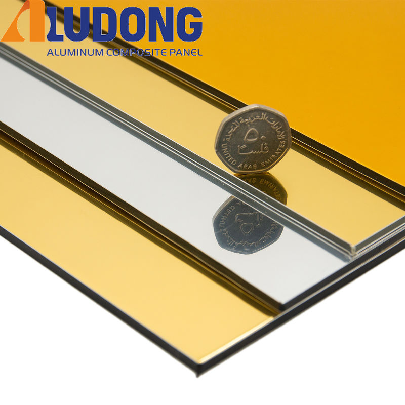 Mirror Aluminum Composite Panel For Architectural Decorations Lightweight High Hardness Weather Resistant