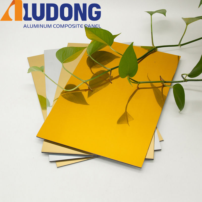 Mirror Aluminum Composite Panel For Architectural Decorations Lightweight High Hardness Weather Resistant