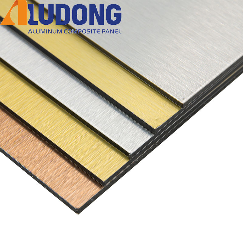 Advertising PE Core 0.3mm  ACP Alucobond Drawing Aluminum Composite Panel For Curtain Wall Eaves  Indoor Shelter