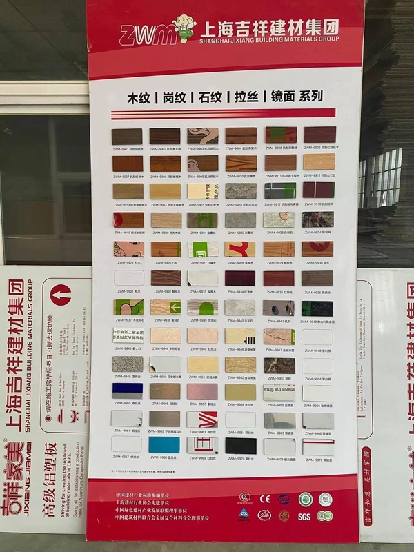 0.3mm Thickness Aluminum Composite Panel With Wood Granite Brushed Mirror PET Color